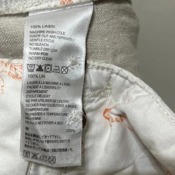 Tommy Bahama Mens Linen Pants 33X34 Beige Straight Leg Flat Front Coastal Luxury - Picture 13 of 14